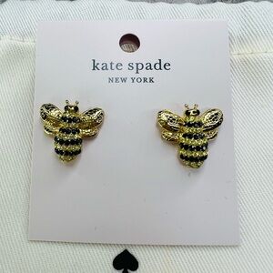 NWT Kate Spade Picnic Perfect Bee Stud Earrings Gold Crystal O0RU2815 Whimsical